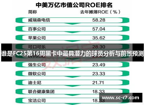 谁是FC25第16周黑卡中最具潜力的球员分析与前景预测