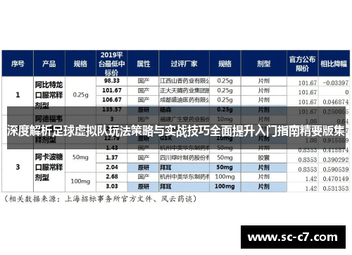 深度解析足球虚拟队玩法策略与实战技巧全面提升入门指南精要版集 深度解析足球虚拟队玩法策略与实战技巧全面提升入门指南精要版集